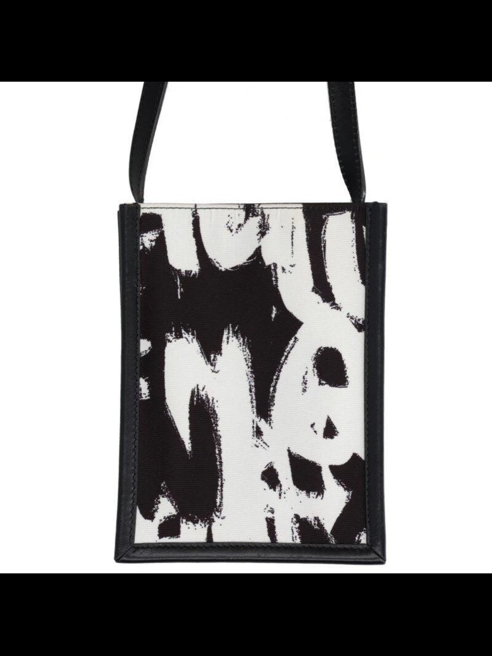 Alexander McQueen Black and White Abstract Crossbody Bag